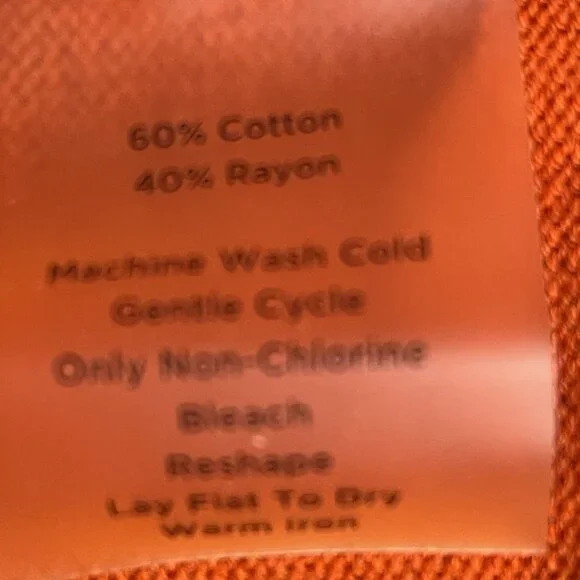 Talbots Womens Sweater Burnt Orange Size M Tie Front Collar Long Sleeve Pullover - Picture 9 of 13